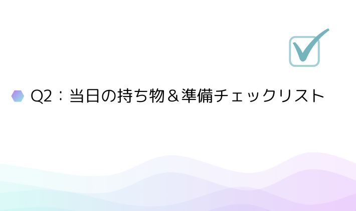 Q2:当日の持ち物&準備チェックリスト|初めてのライブ参戦