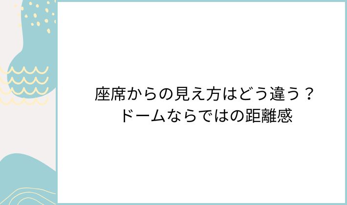 座席からの見え方はどう違う?ドームならではの距離感