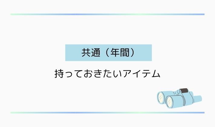 共通して持っておきたいアイテム