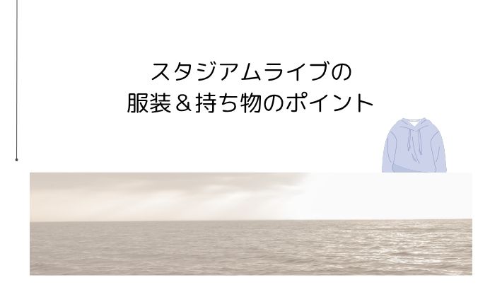 スタジアムライブの服装&持ち物のポイント