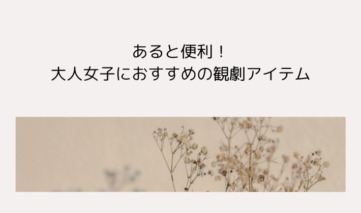 あると便利!大人女子におすすめの観劇アイテム