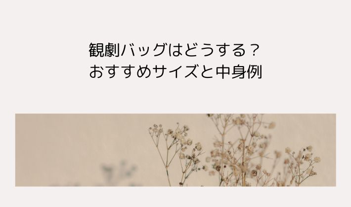 観劇バッグはどうする?おすすめサイズと中身例