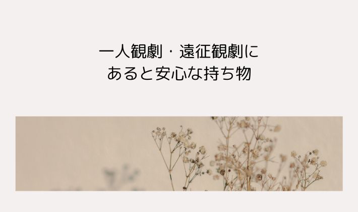 一人観劇・遠征観劇にあると安心な持ち物