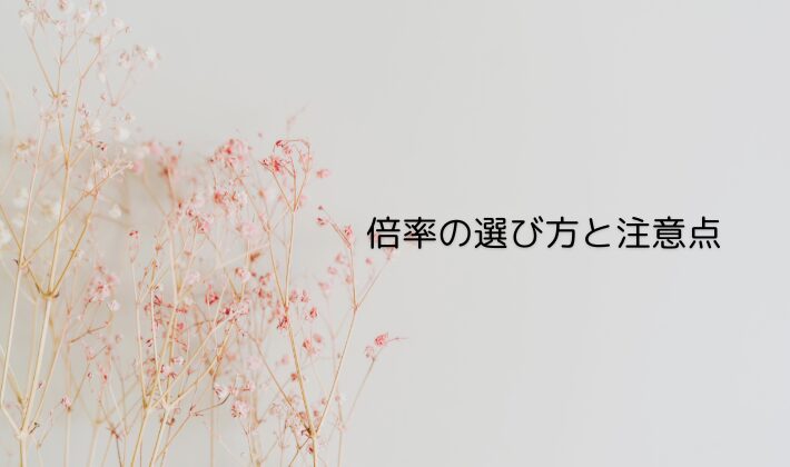 倍率の選び方と注意点