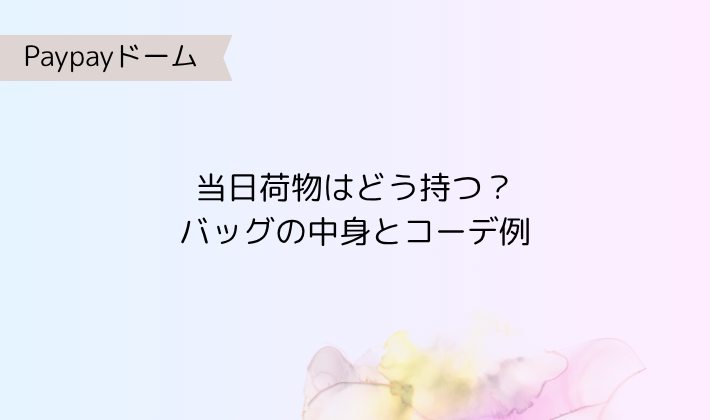 5. 当日荷物はどう持つ?バッグの中身とコーデ例