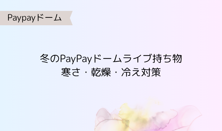 7. 冬のPayPayドームライブ持ち物|寒さ・乾燥・冷え対策