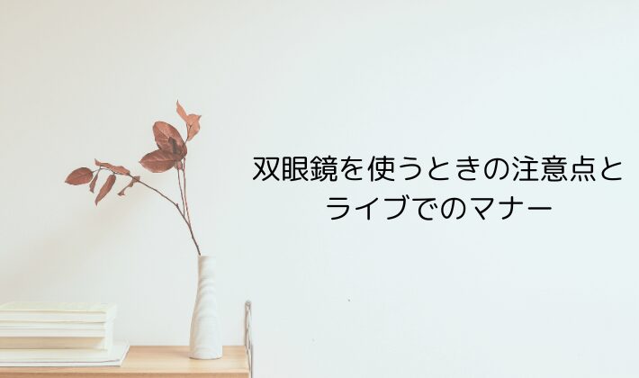 双眼鏡を使うときの注意点とライブでのマナー