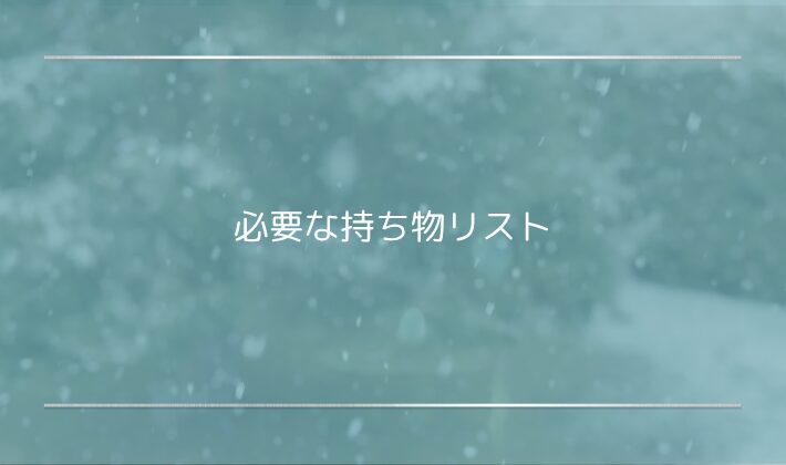 秋冬の雨の日ライブに必要な持ち物リスト｜前日準備で安心