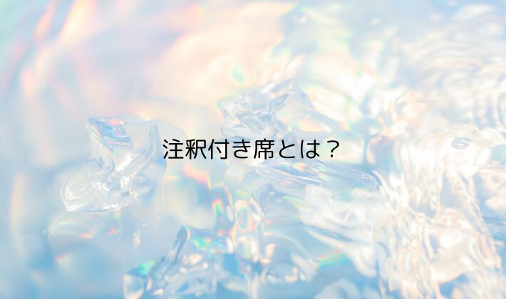 注釈付き席とは?|一部見えにくいけれどお得な席