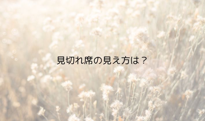 見切れ席の見え方は？よくある見えにくい傾向
